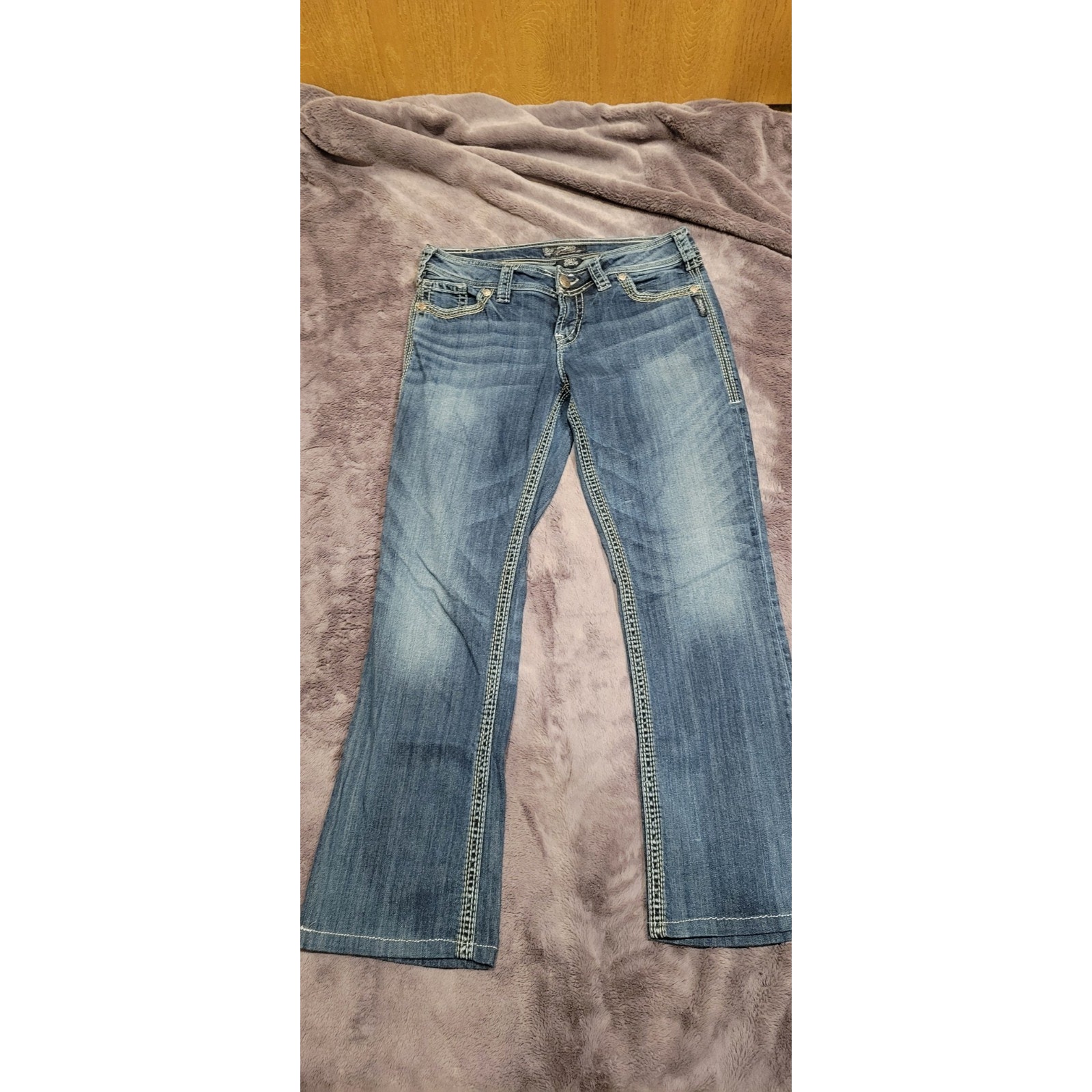 Silver Suki Surplus Bootcut Jeans Womens 30x31 Blue Denim Slim Fit Streetwear